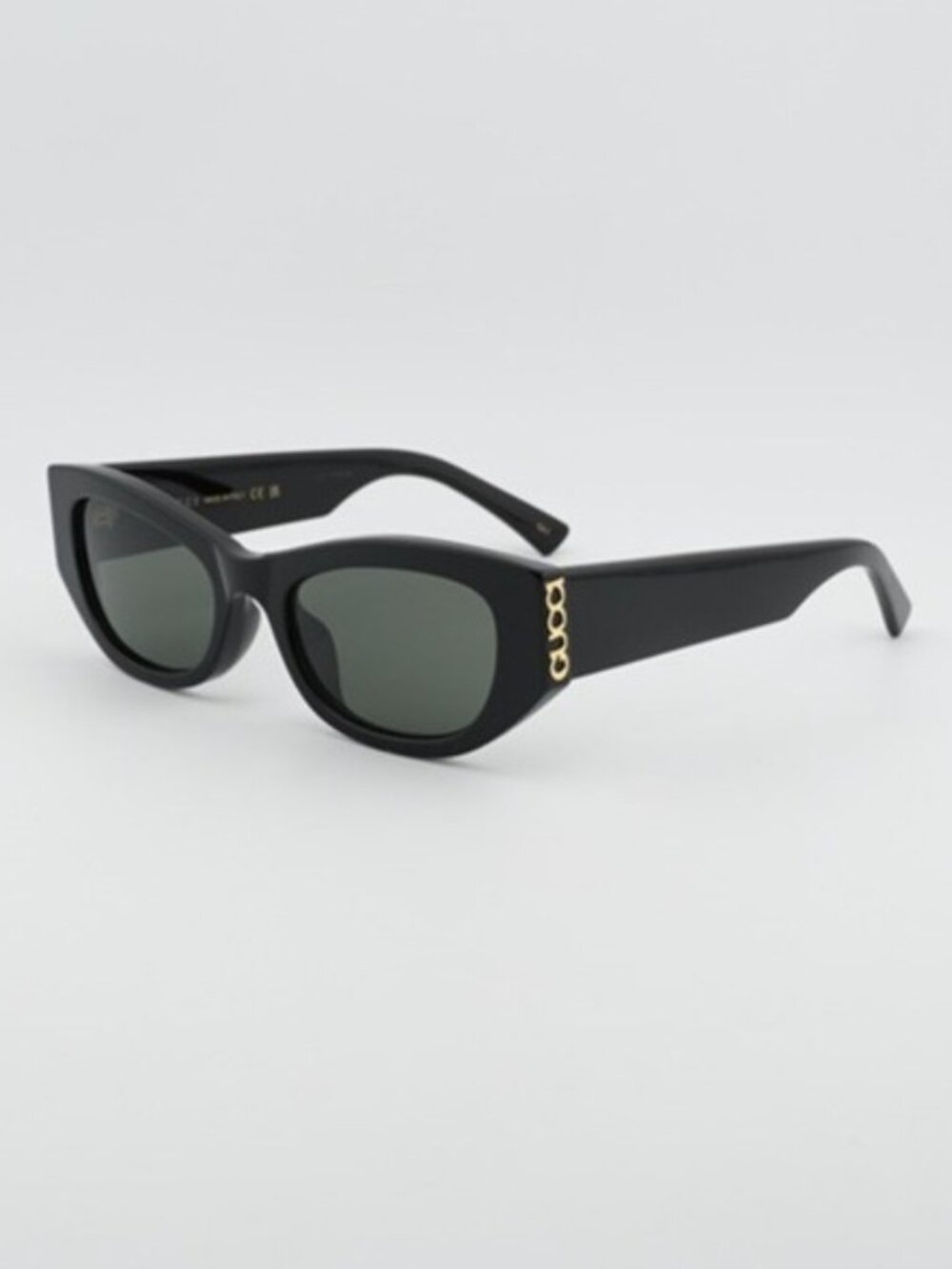Gucci GG2044SA 001 Women Sunglasses Black Cat Eye Frame, Grey Lenses